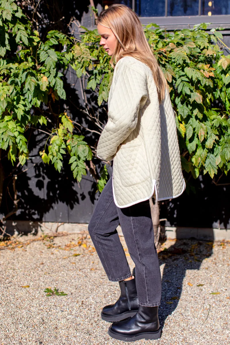 India Quilted Coat - Buttercream Organic sold by Emerson Fry product image thumbnail 2