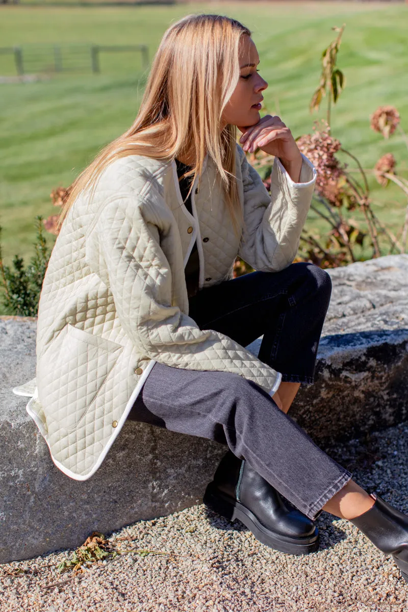 India Quilted Coat - Buttercream Organic sold by Emerson Fry