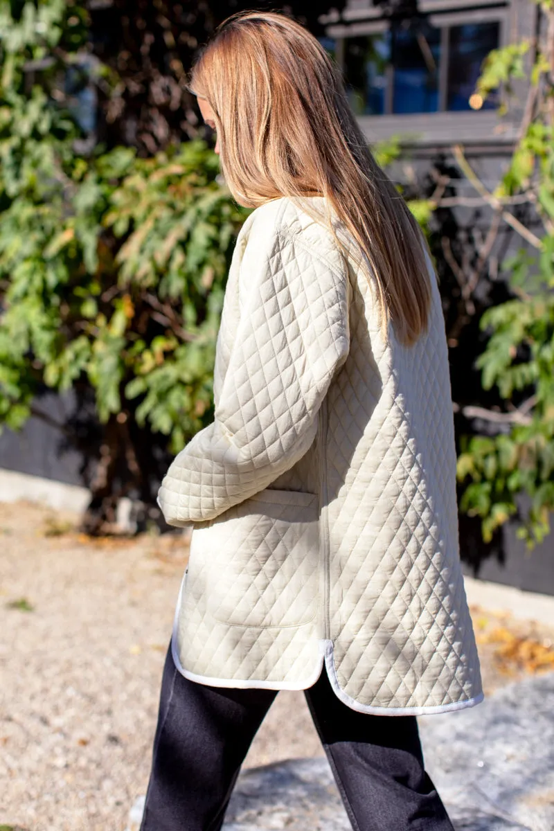 India Quilted Coat - Buttercream Organic sold by Emerson Fry product image thumbnail 3