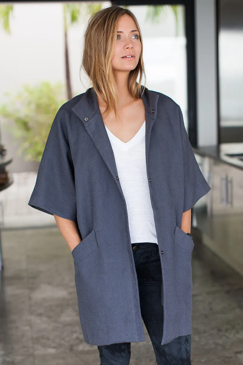Topper Coat - Charcoal Linen sold by Emerson Fry