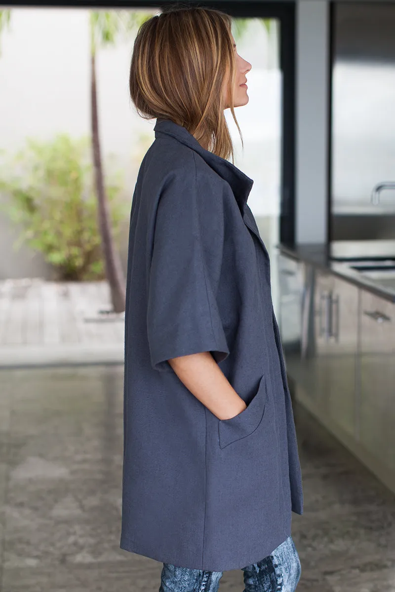 Topper Coat - Charcoal Linen sold by Emerson Fry product image thumbnail 2