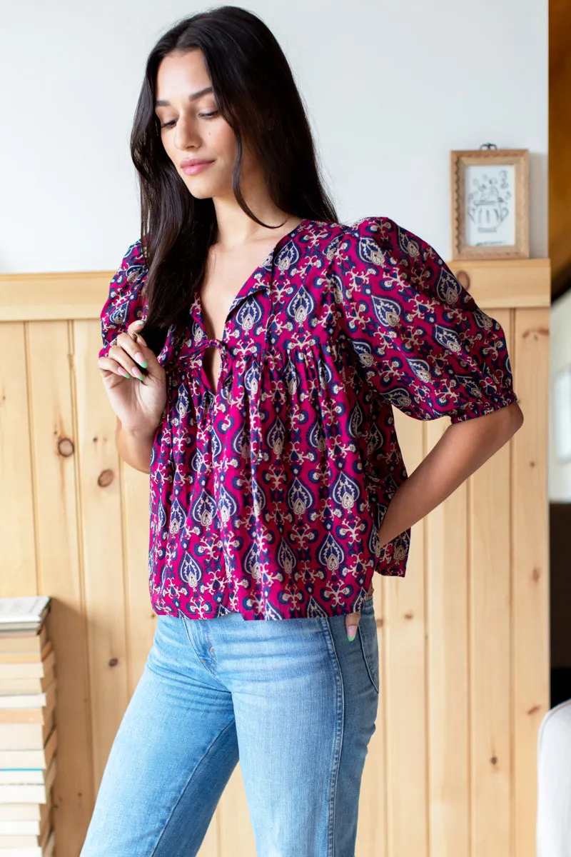 Puff Isla Top - Pink Indigo Organic sold by Emerson Fry product image thumbnail 3