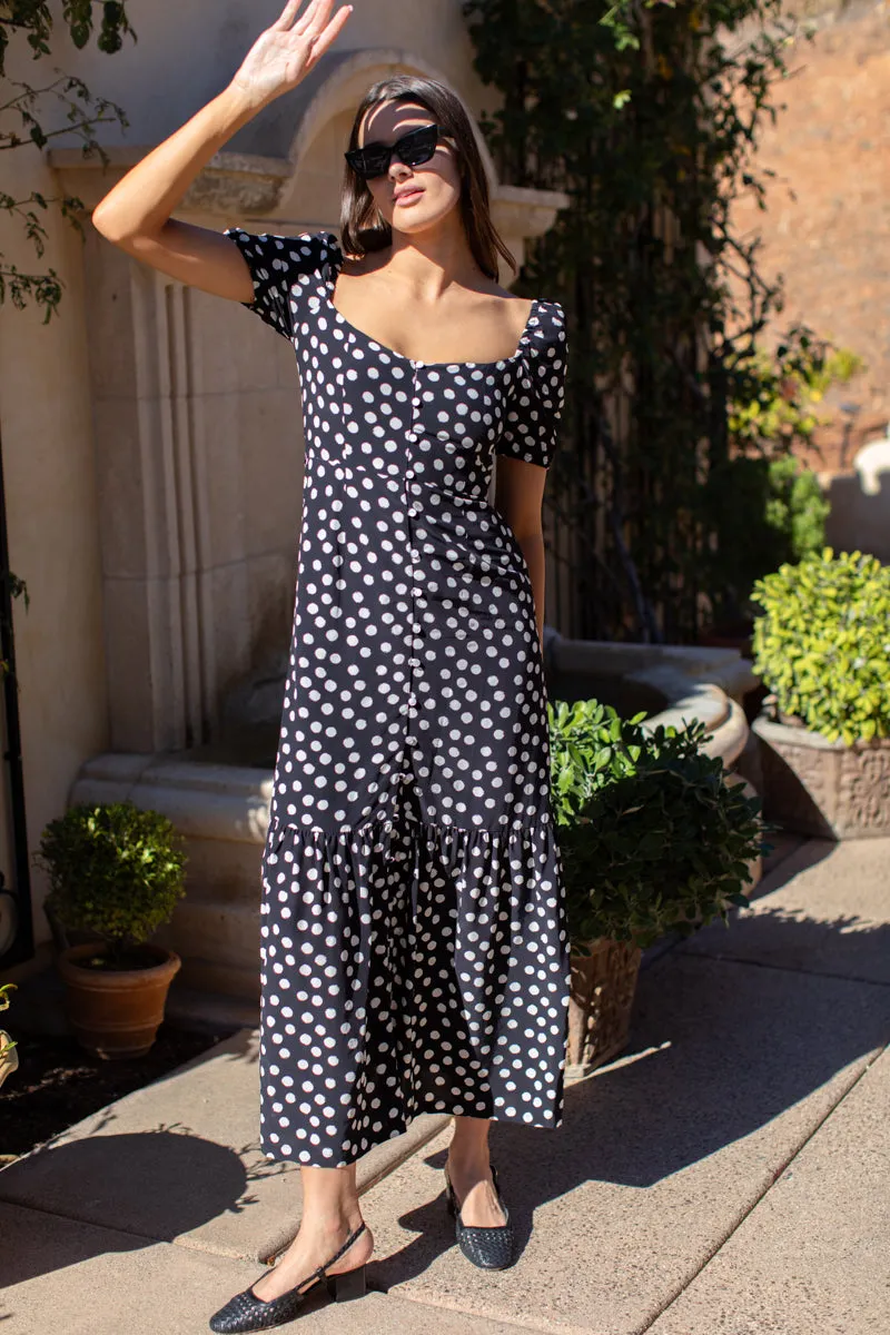 Luie Maxi Dress - Handpainted Dots Black + Ivory sold by Emerson Fry product image thumbnail 2