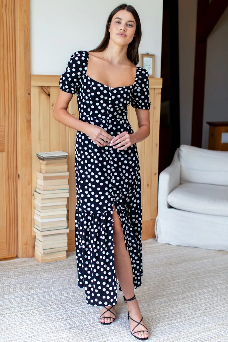 Luie Maxi Dress - Handpainted Dots Black + Ivory sold by Emerson Fry product image thumbnail 5