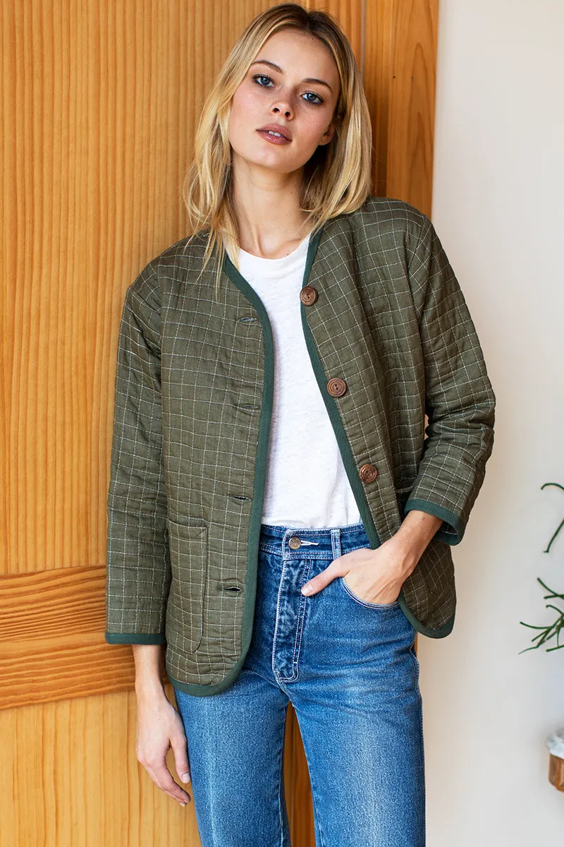 India Quilted Jacket - Moss Organic sold by Emerson Fry