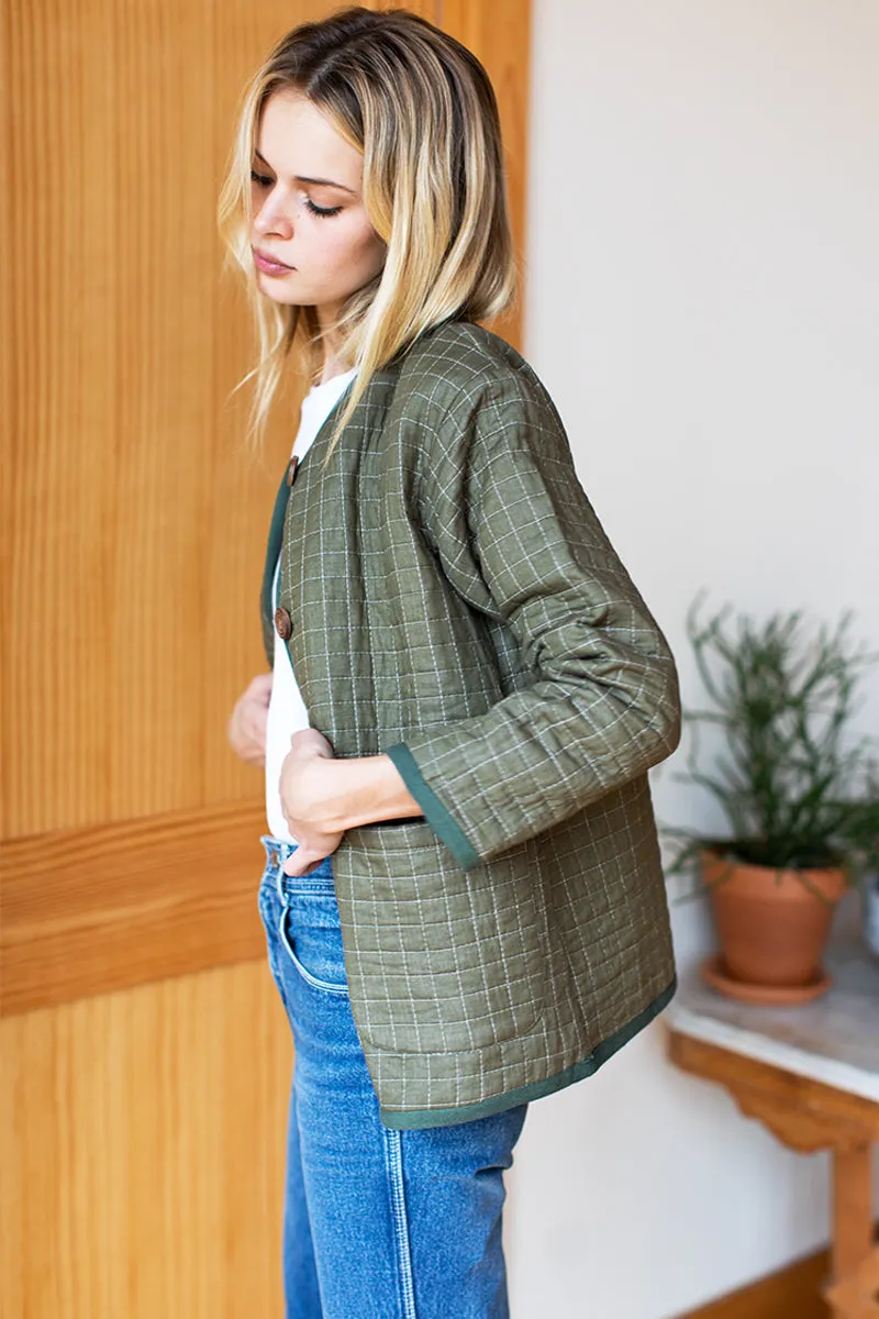 India Quilted Jacket - Moss Organic sold by Emerson Fry product image thumbnail 3