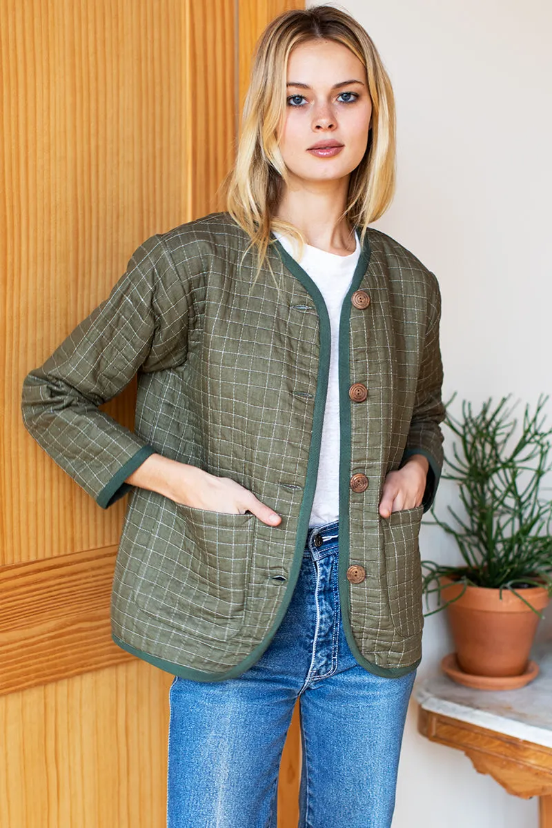 India Quilted Jacket - Moss Organic sold by Emerson Fry product image thumbnail 5