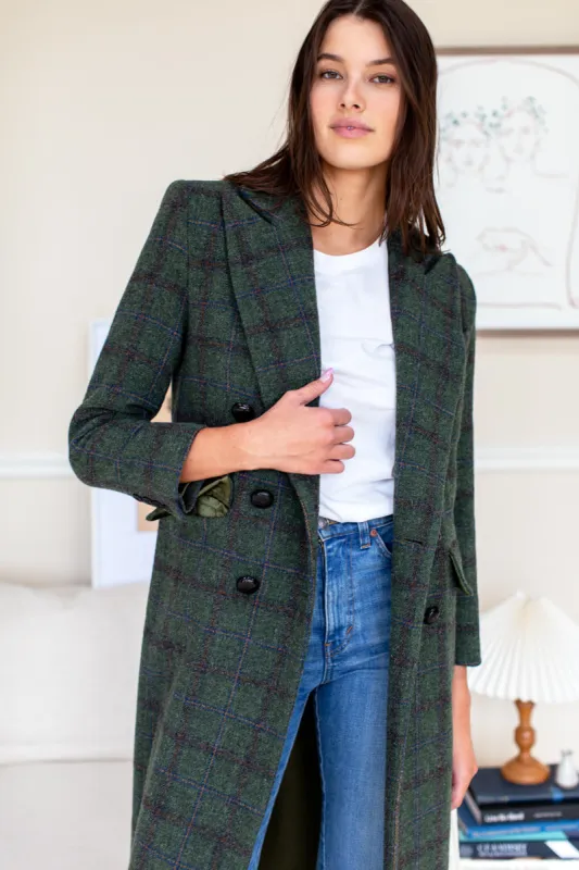 Julius Long Coat - Green Plaid Wool sold by Emerson Fry