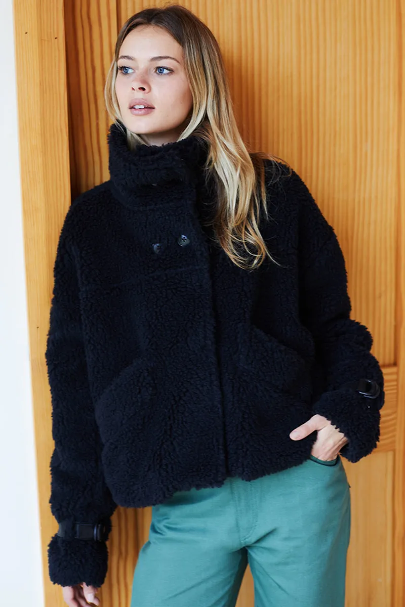Cozy High Neck Jacket - Black Shearling sold by Emerson Fry product image thumbnail 3
