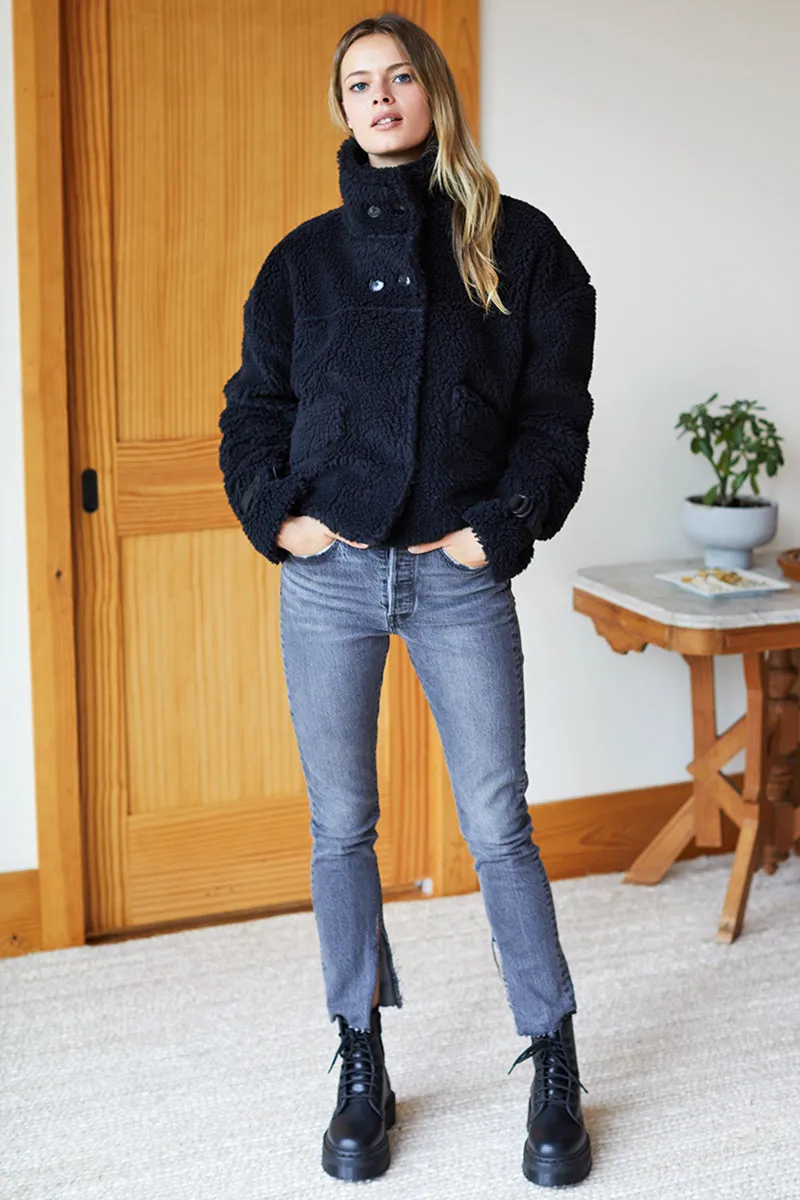 Cozy High Neck Jacket - Black Shearling sold by Emerson Fry product image thumbnail 2