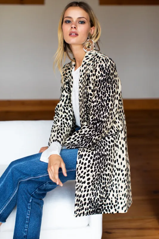 Wingtip Coat - Leopard sold by Emerson Fry