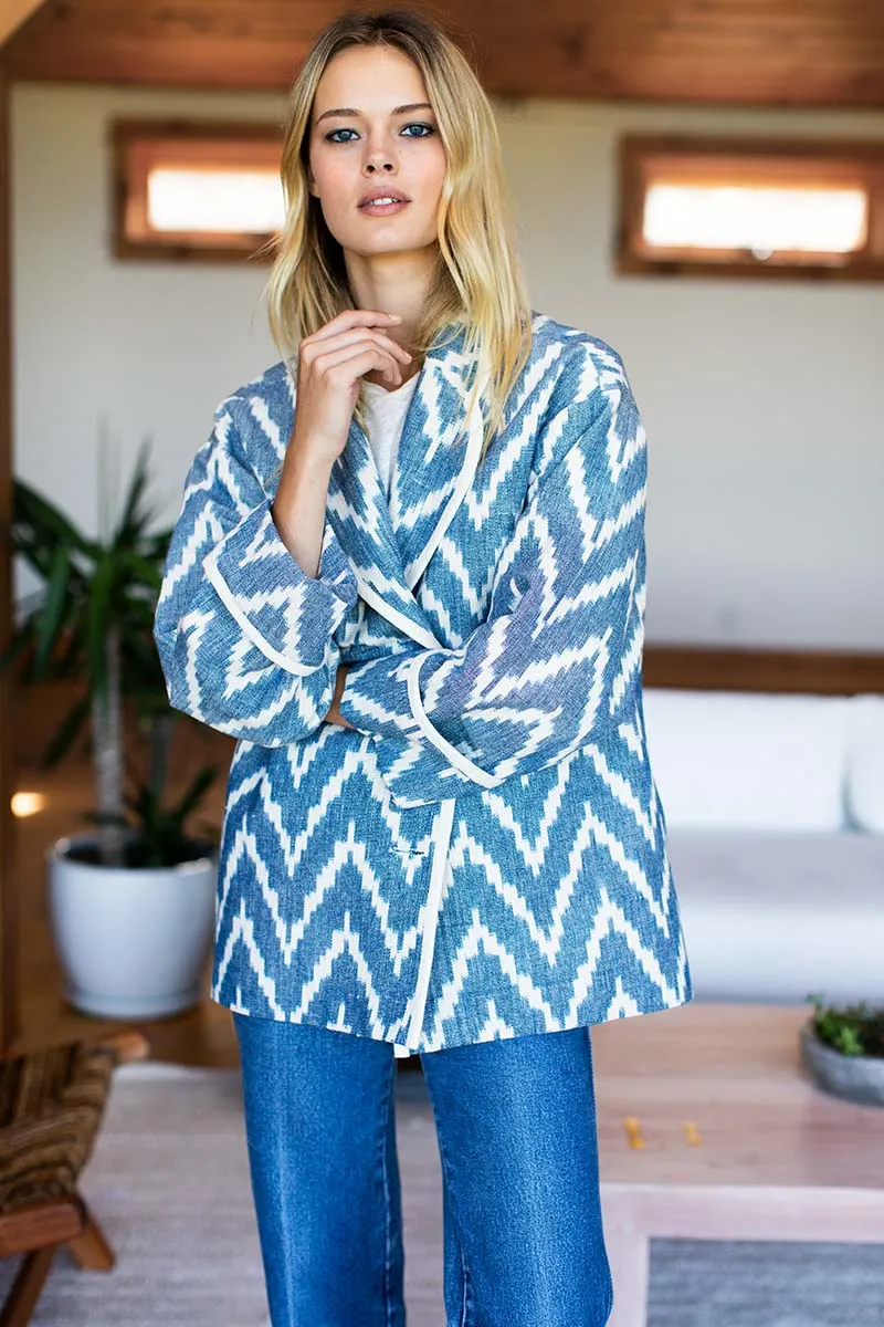Errands Jacket - Indigo Ikat sold by Emerson Fry product image thumbnail 2