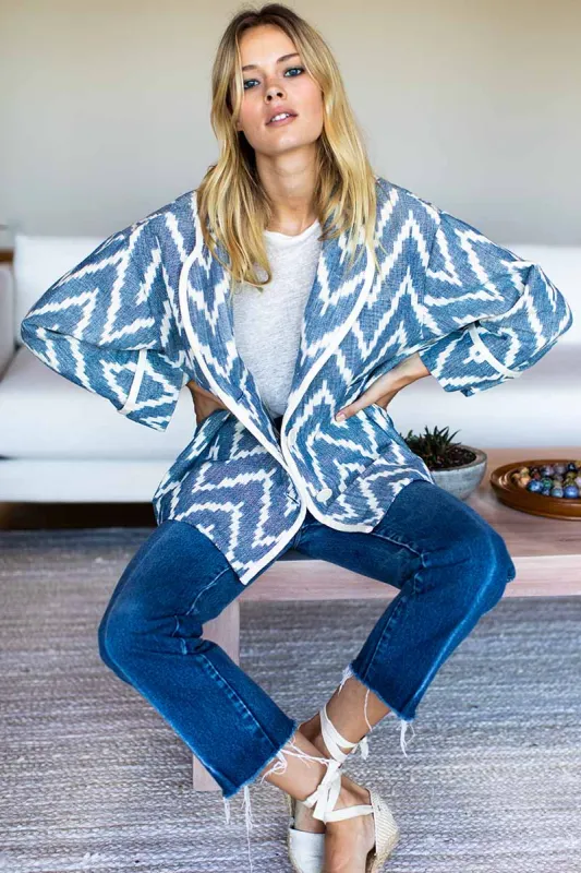 Errands Jacket - Indigo Ikat sold by Emerson Fry