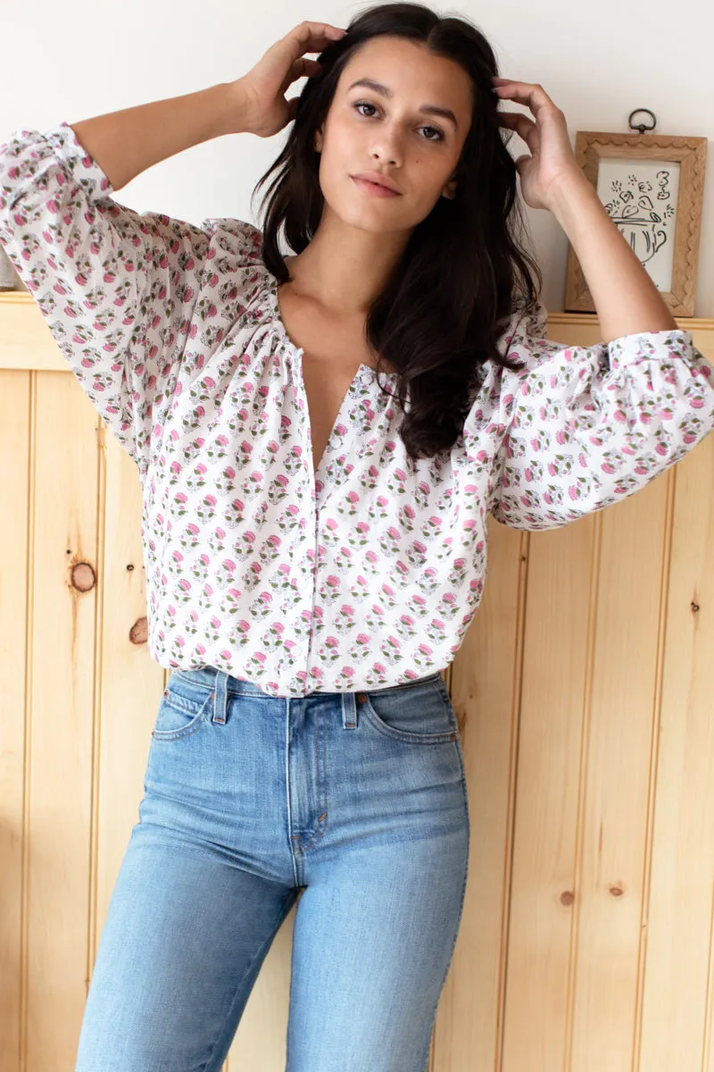 Frances Blouse - Rosey Flowers Organic sold by Emerson Fry product image thumbnail 5