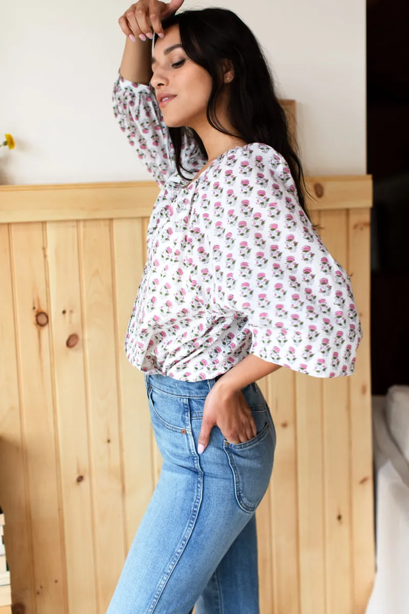 Frances Blouse - Rosey Flowers Organic sold by Emerson Fry product image thumbnail 2