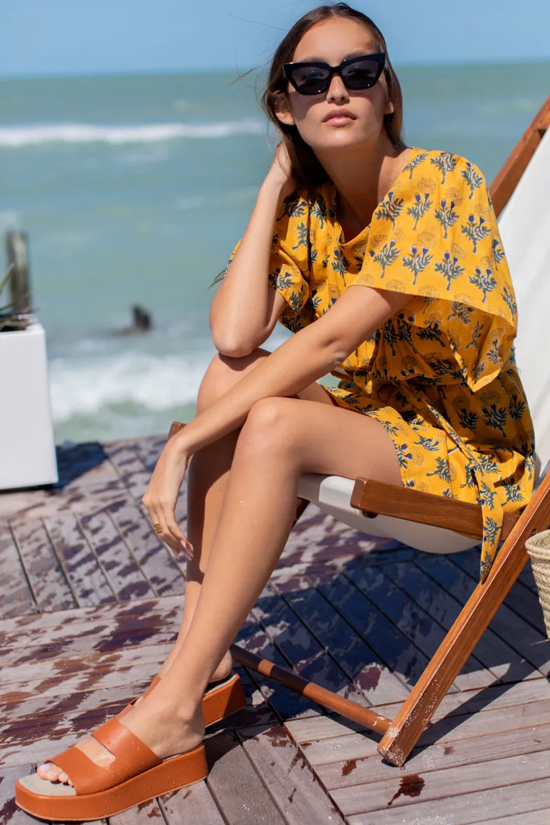 Basalie Dress - Big Marigolds Yellow Organic sold by Emerson Fry