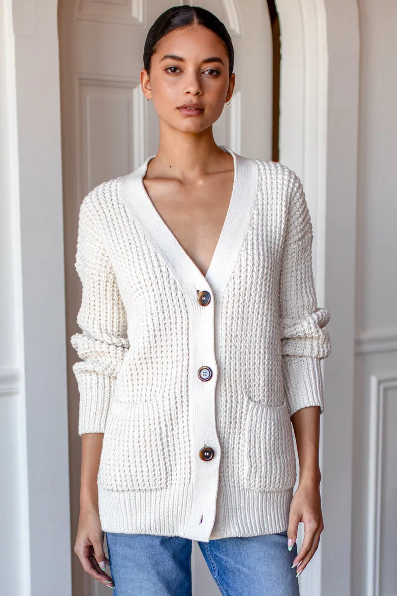 Cozy Cotton Cardigan - Ivory Tanguis Cotton sold by Emerson Fry product image thumbnail 2
