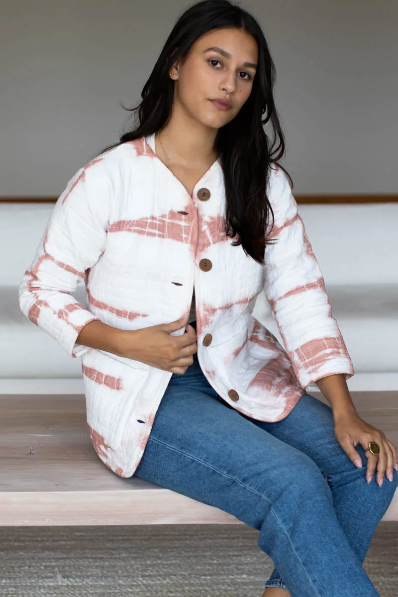 India Quilted Jacket - Dark Rose Tie Dye Organic sold by Emerson Fry product image thumbnail 3