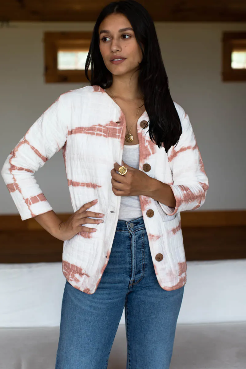 India Quilted Jacket - Dark Rose Tie Dye Organic sold by Emerson Fry product image thumbnail 2
