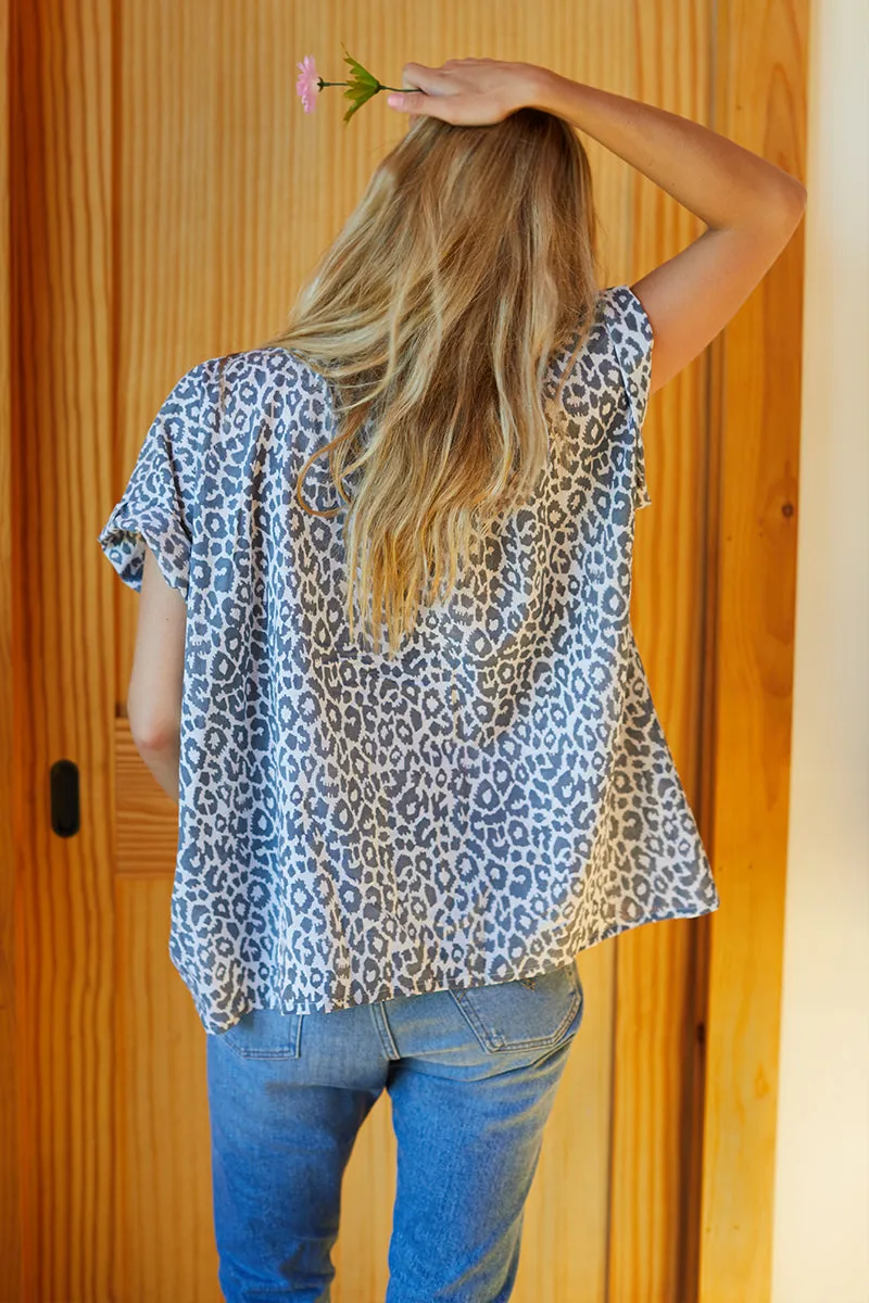 India Button Down - Charcoal Leopard Organic sold by Emerson Fry product image thumbnail 4