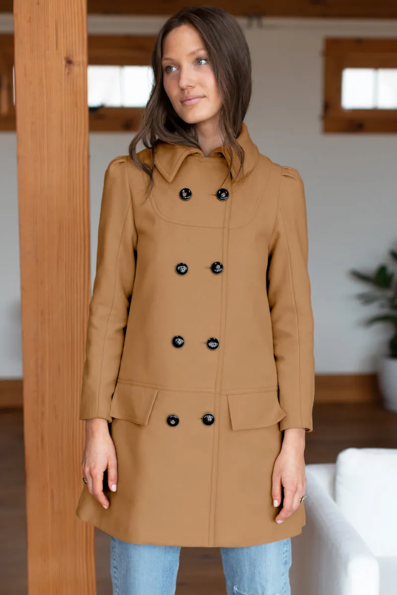 Jules Coat - Camel Wool Cashmere sold by Emerson Fry
