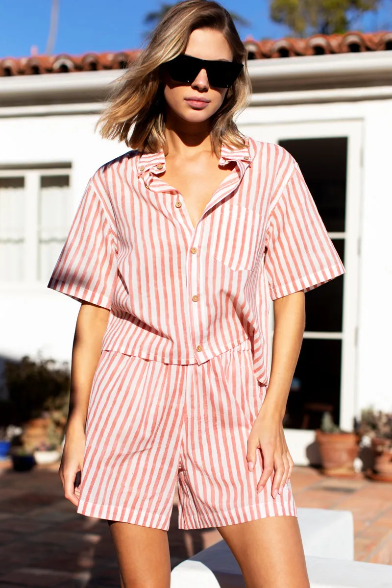 Boxy Shirt - Muted Clay Stripe Organic sold by Emerson Fry product image thumbnail 5