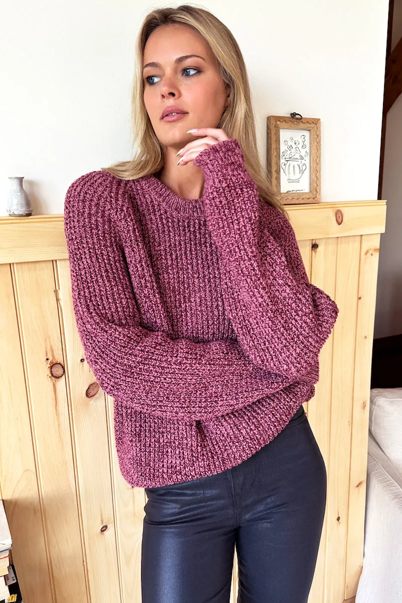 Ryan Heavy Sweater - Marled Dusty Rose + Merlot Organic sold by Emerson Fry product image thumbnail 5