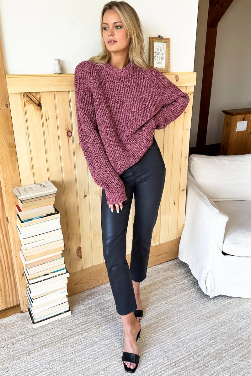 Ryan Heavy Sweater - Marled Dusty Rose + Merlot Organic sold by Emerson Fry product image thumbnail 2