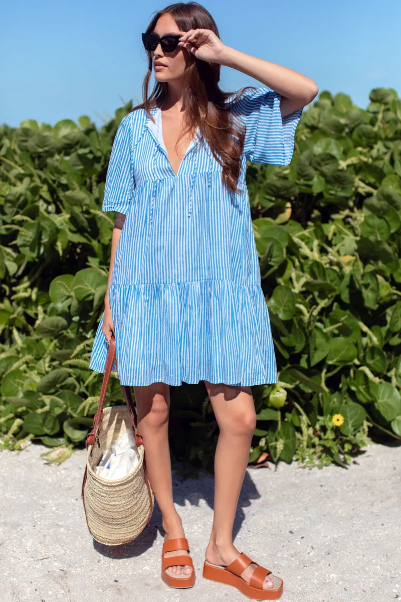 Isla Dress 2 - Sunday Stripe Bluesy Organic sold by Emerson Fry product image thumbnail 4