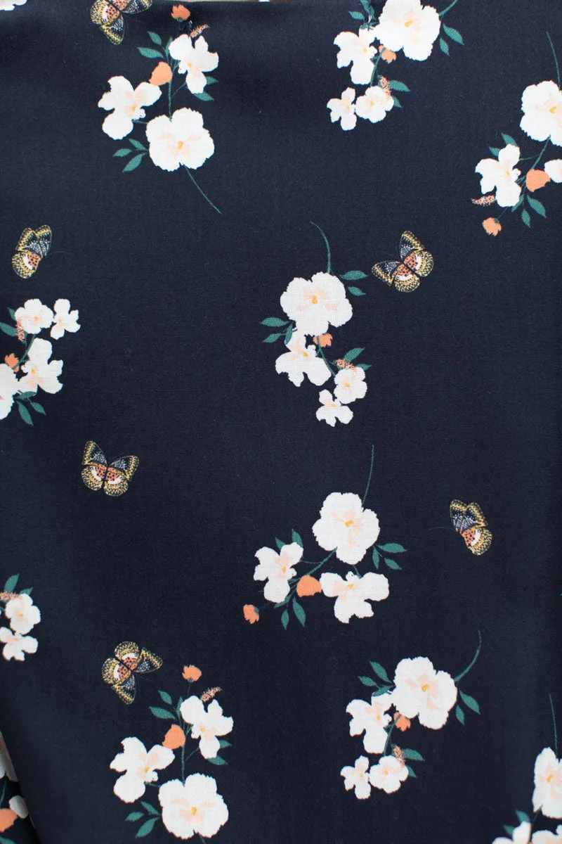 Juney Long Sleeve Dress - Butterflies Maritime sold by Emerson Fry