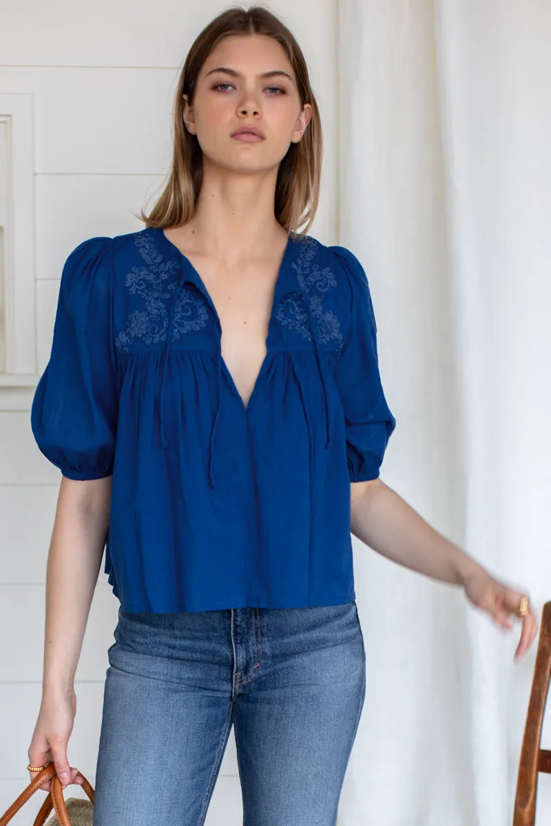 Embroidered Puff Isla Top - Limoges Organic sold by Emerson Fry product image thumbnail 4