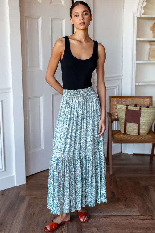 Shirred Skirt - Cypress sold by Emerson Fry