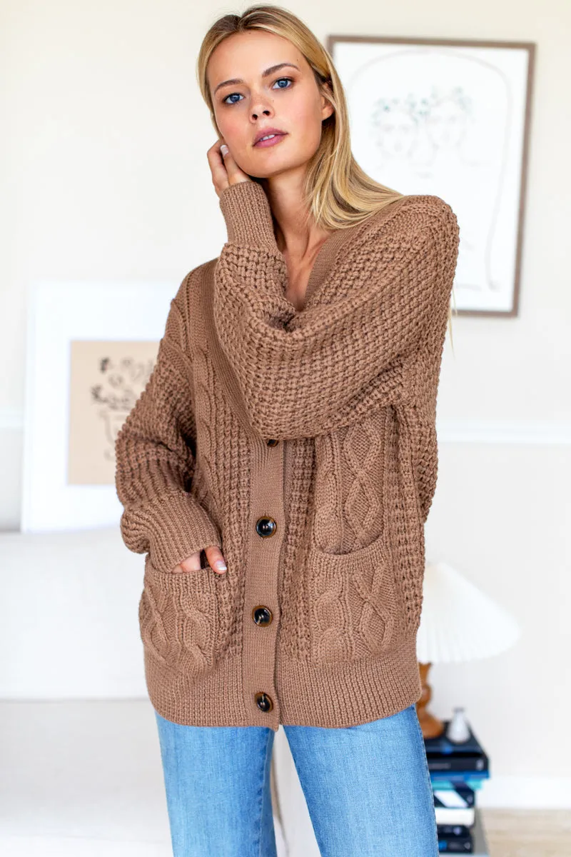 Cozy Cable Cardigan - Cocoa Alpaca sold by Emerson Fry product image thumbnail 5
