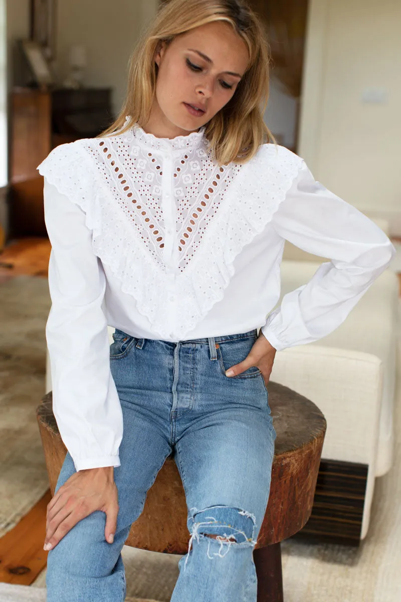Victoria 2 Blouse - White Poplin sold by Emerson Fry product image thumbnail 4
