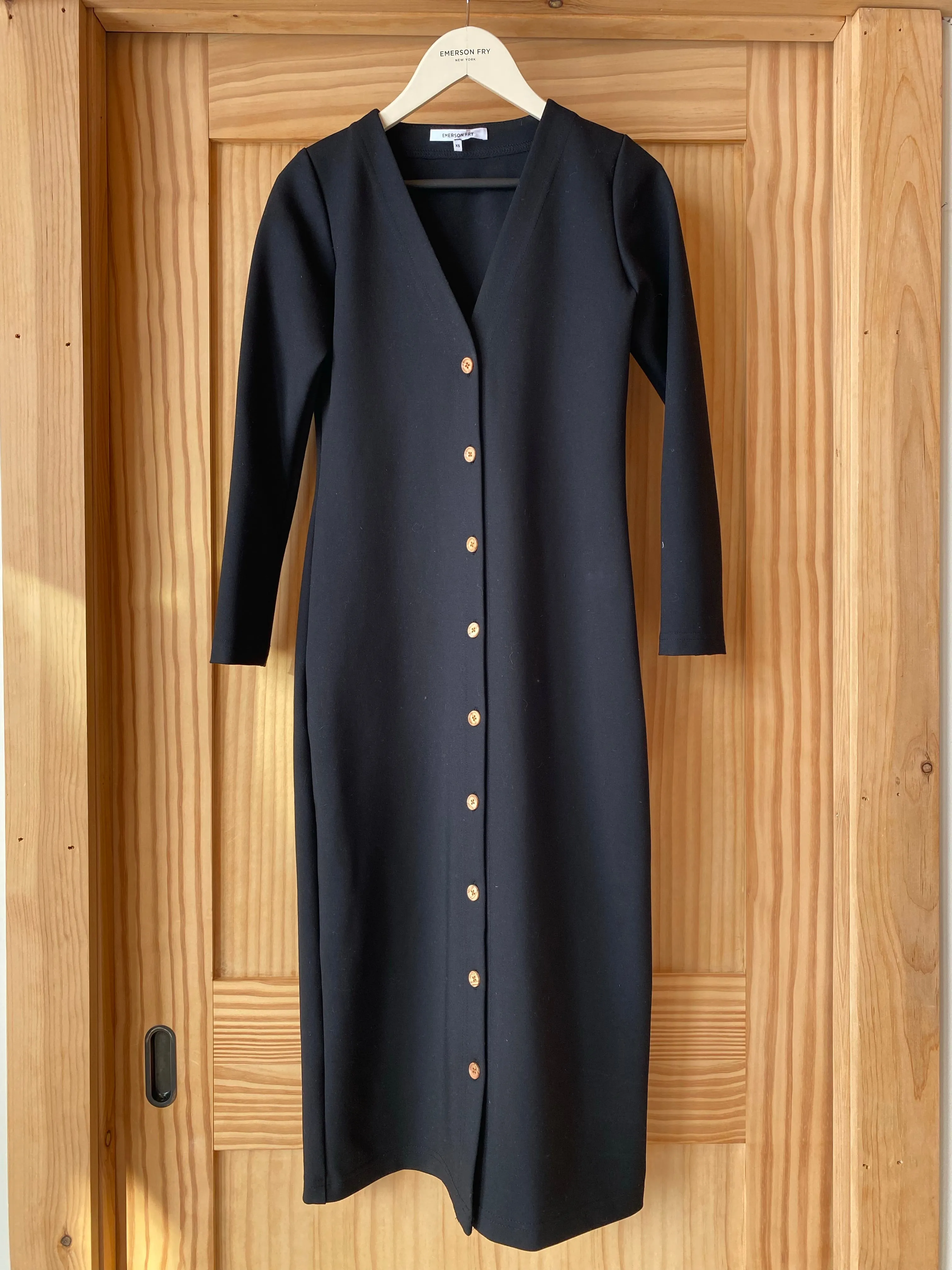 Long Sleeve V Dress - Black Ponte sold by Emerson Fry product image thumbnail 2