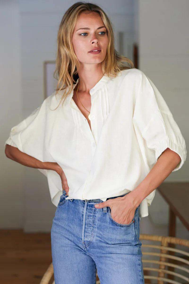 Mandarin Collar Top - Ivory Organic sold by Emerson Fry product image thumbnail 4