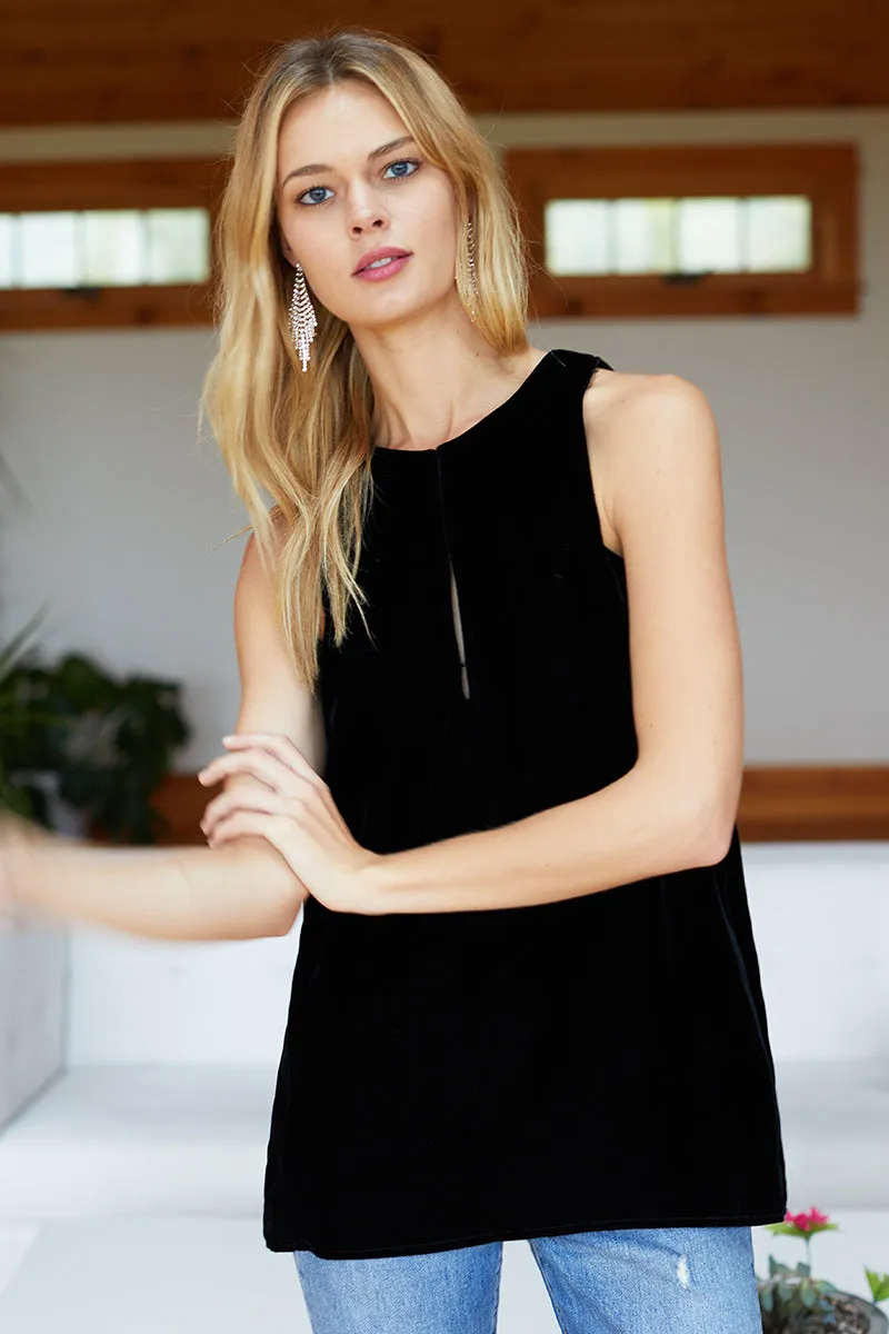 A Line Mod Top - Black Velvet sold by Emerson Fry
