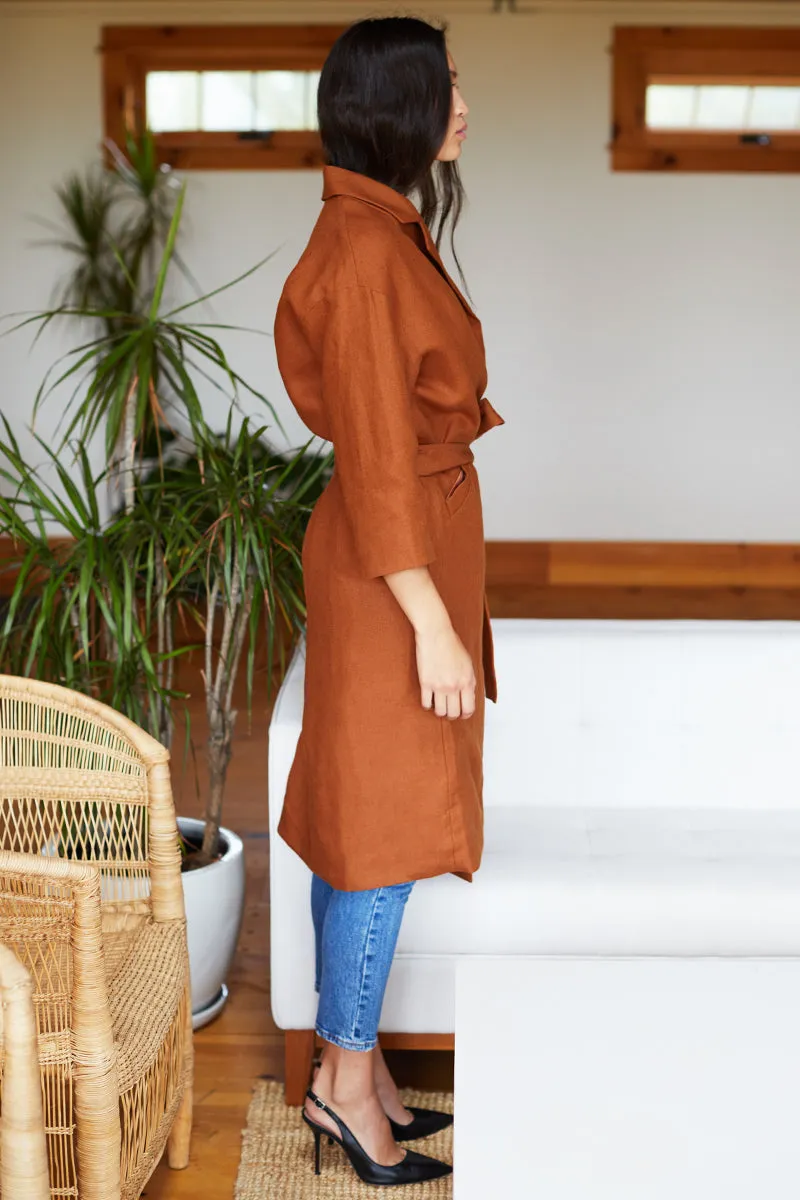 Drop Shoulder Coat - Sienna Linen sold by Emerson Fry product image thumbnail 4