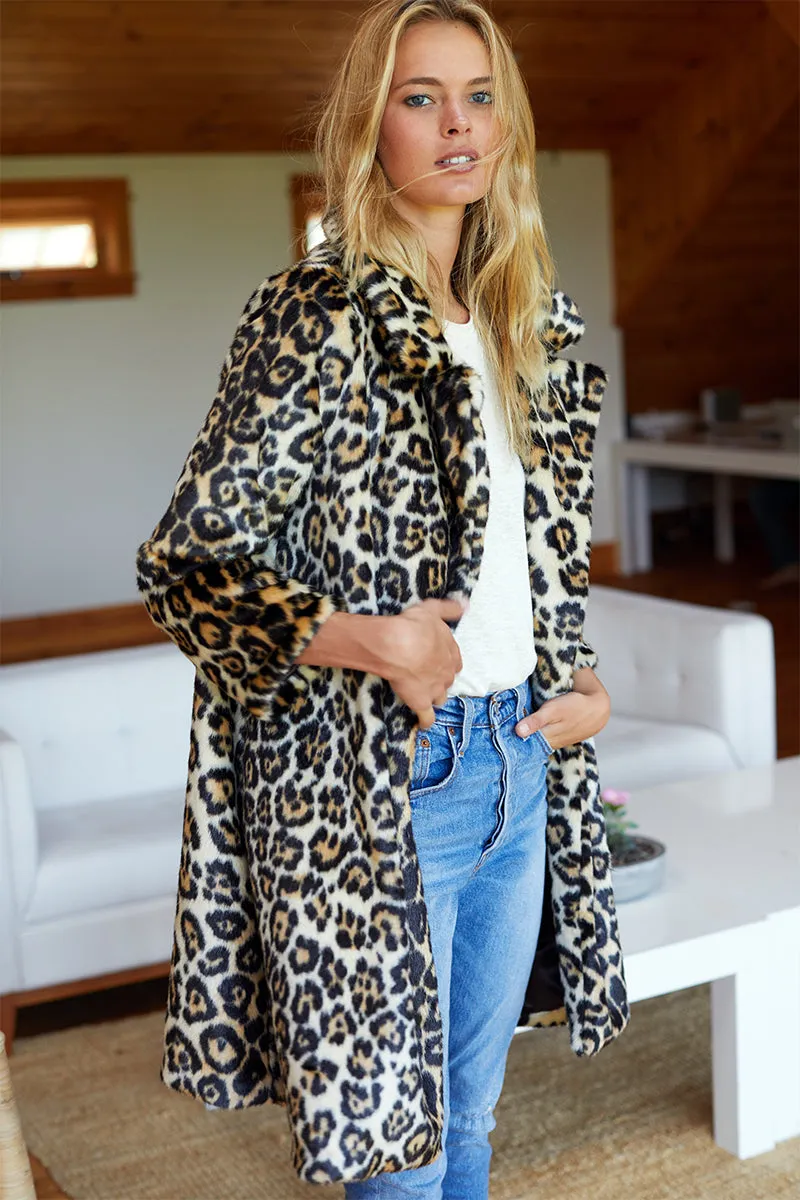 Vegan Leopard Coat - Leopard sold by Emerson Fry product image thumbnail 3