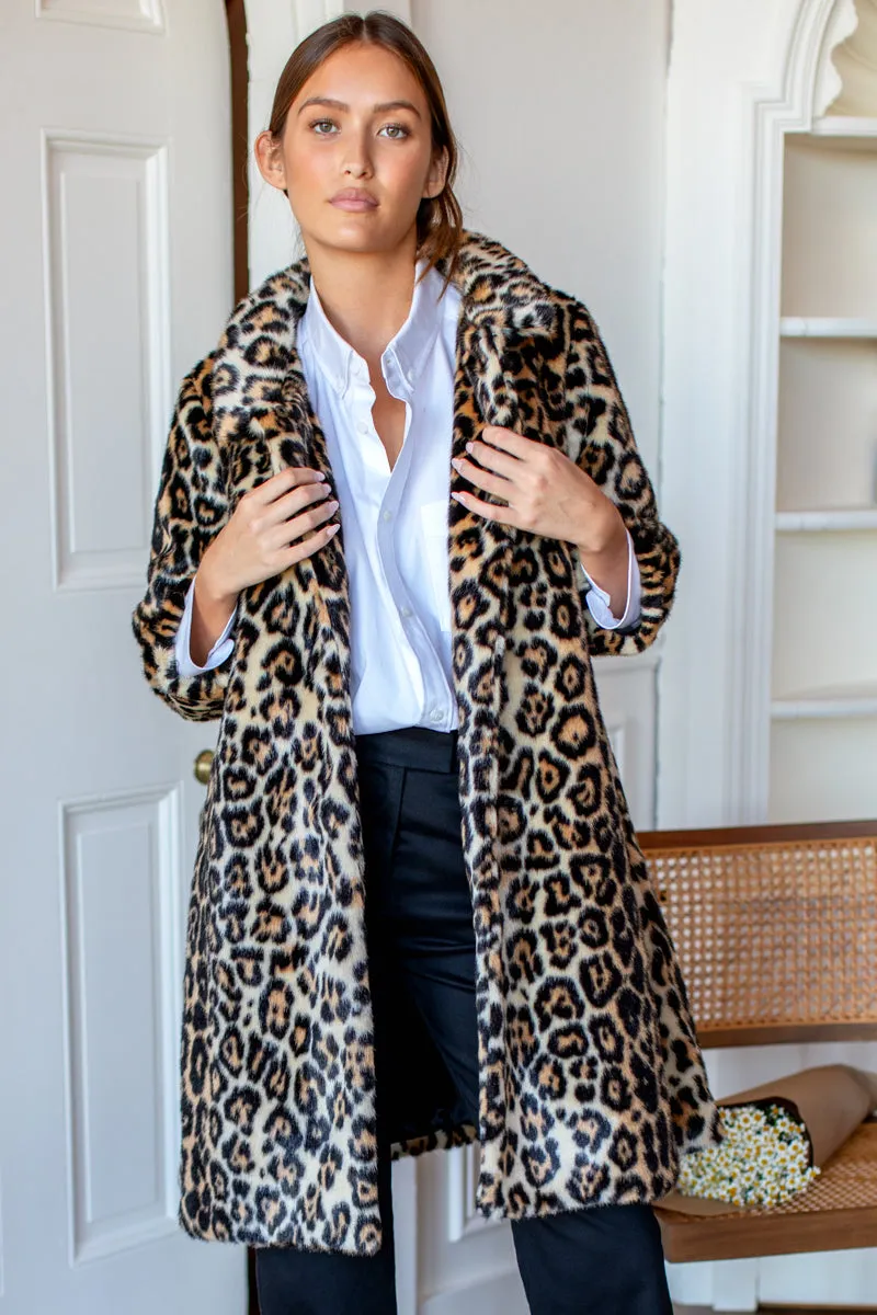 Vegan Leopard Coat - Leopard sold by Emerson Fry product image thumbnail 2