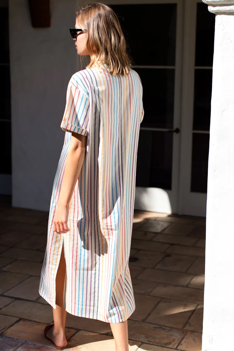Rolled Sleeve V Caftan - Seville Stripe Agate sold by Emerson Fry product image thumbnail 5