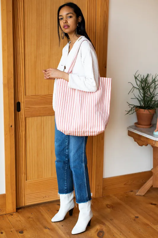 Tote Bag - Muted Clay Stripe Organic sold by Emerson Fry