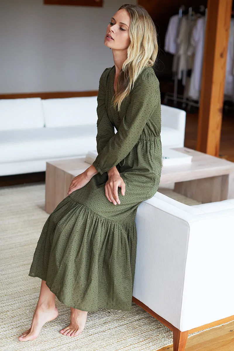 Frances Dress 2 - Moss Swiss Dot Organic sold by Emerson Fry product image thumbnail 4