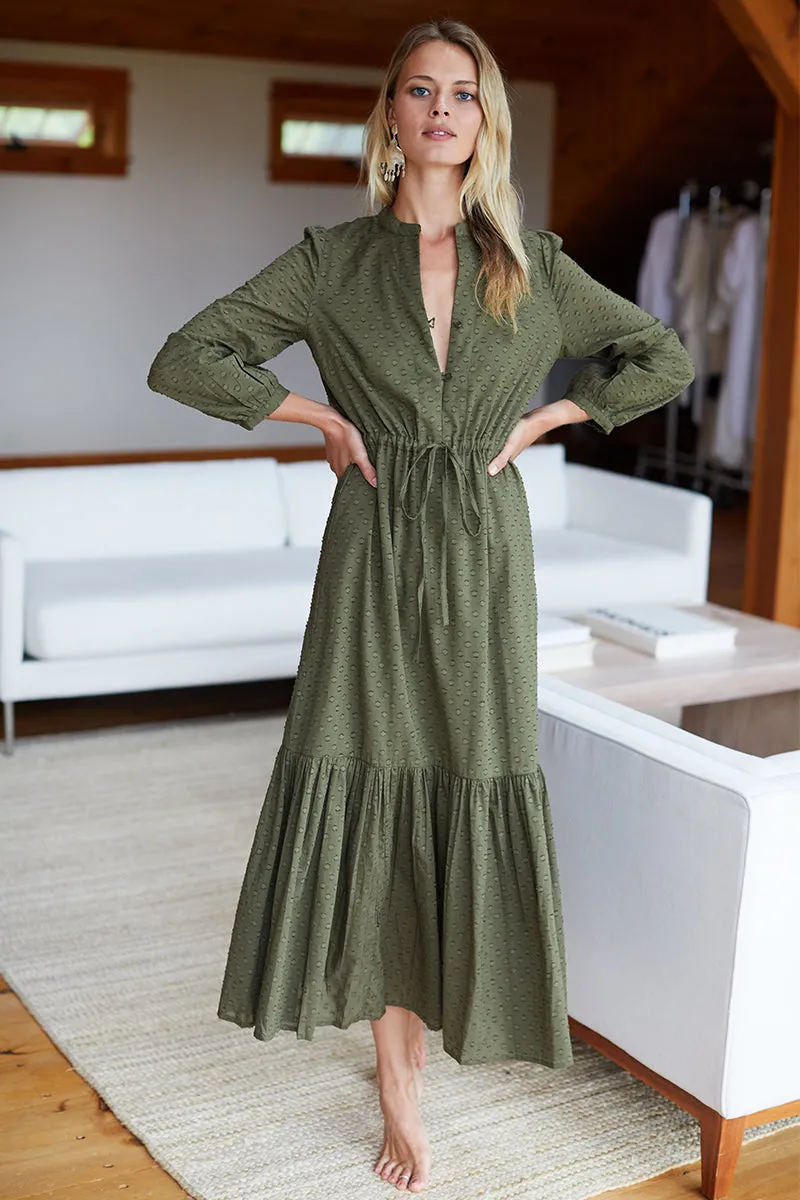 Frances Dress 2 - Moss Swiss Dot Organic sold by Emerson Fry product image thumbnail 2