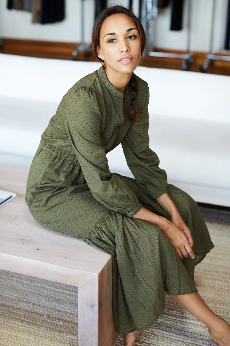Frances Dress 2 - Moss Swiss Dot Organic sold by Emerson Fry product image thumbnail 5