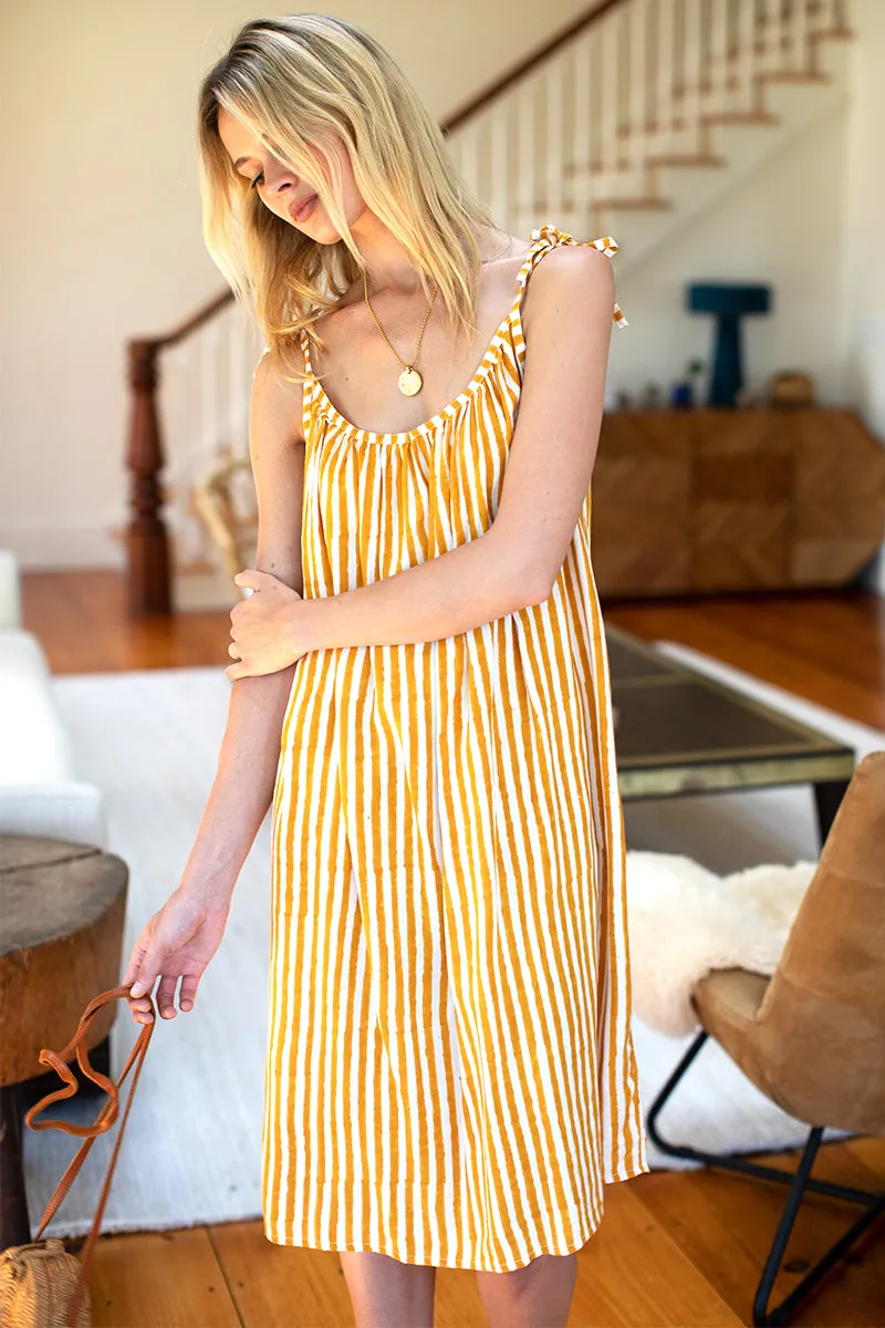 Mae Sundress - Marigold Stripe sold by Emerson Fry