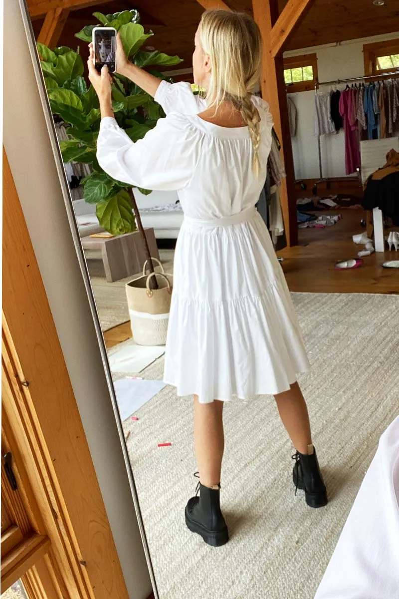 Odette Tier Dress - White Poplin sold by Emerson Fry product image thumbnail 5