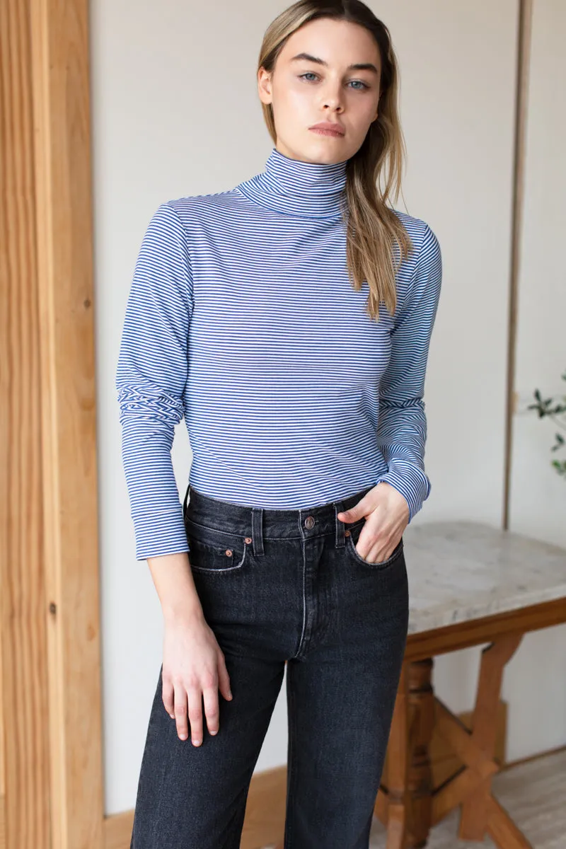 Little Turtleneck - Twilight + White Stripe Organic sold by Emerson Fry