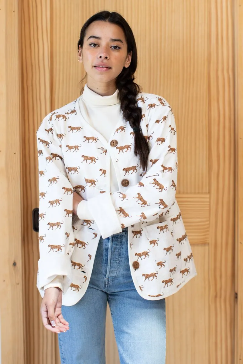 Reversible Quilted Jacket - Cheetah Twill Organic sold by Emerson Fry product image thumbnail 2