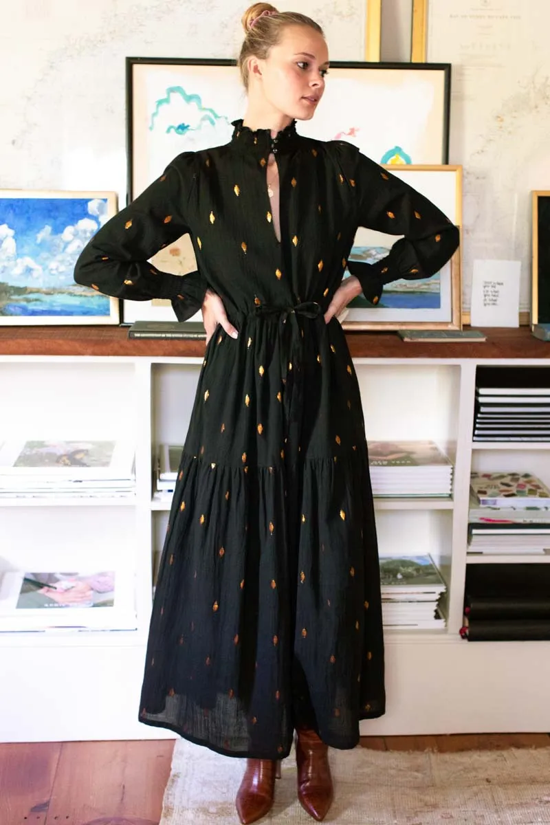 Lucybella Maxi Dress - Gold Leaf Black sold by Emerson Fry product image thumbnail 4